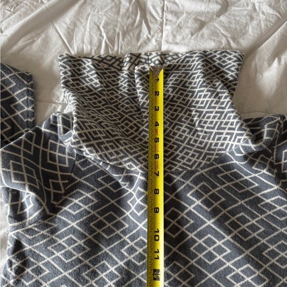 Anthropologie Moth Galena Cowl Neck Geometric Sweater Gray White Alpaca Blend L - Picture 4 of 14